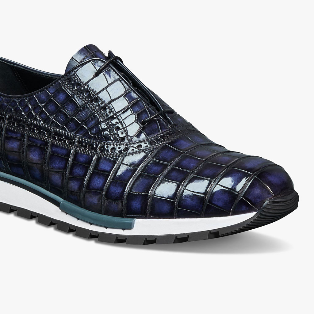 New Berluti FAST TRACK TORINO Shoes Sneakers US 7 Dark Navy Blue